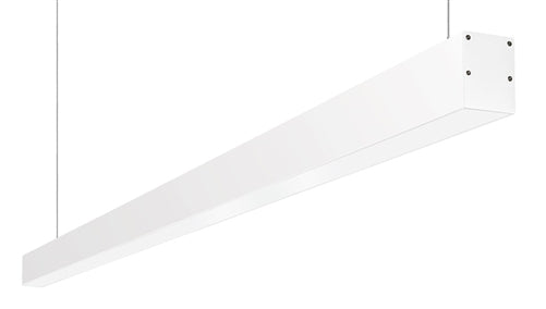 RAB BOA6P-30D10-40YN-W 30W LED 6 ft Suspended Pendant Linear Slot Light, No Photocell, 3500K, 2282 Lumens, 84 CRI, 120-277V, 40 Degree Reflector, Dimmable, Not DLC Listed, White Finish