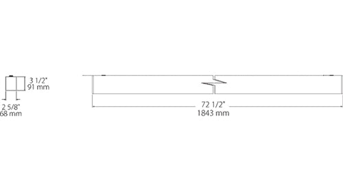 RAB BOA6S-30D10-40YN-W 30W LED 6 ft Surface Mount Linear Slot Light, No Photocell, 3500K, 2282 Lumens, 84 CRI, 120-277V, 40 Degree Reflector, Dimmable, Not DLC Listed, White Finish