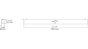 RAB BOA6S-60D10-40N-S 60W LED 6 ft Surface Mount Linear Slot Light, No Photocell, 4000K (Neutral), 4274 Lumens, 83 CRI, 120-277V, 40 Degree Reflector, Dimmable, Not DLC Listed, Silver Finish