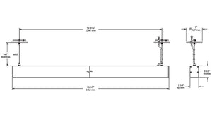 RAB BOA8P-40D10-40N-S 40W LED 8 ft Suspended Pendant Linear Slot Light, No Photocell, 4000K (Neutral), 3118 Lumens, 84 CRI, 120-277V, 40 Degree Reflector, Dimmable, Not DLC Listed, Silver Finish