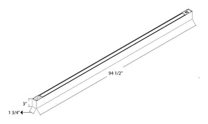 RAB BOA8PS Field Adjustable Light Output (80W default) LED 8 ft Suspended Pendant Linear Light, Color Temperature Selectable, 90 CRI, 120-277V, Dimmable, Silver Finish