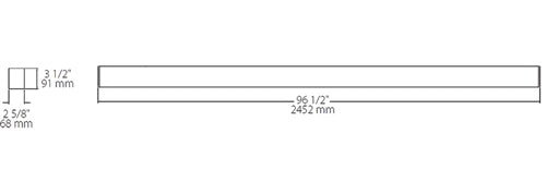 RAB BOA8S-40D10-40YN-B 40W LED 8 ft Surface Mount Linear Slot Light, No Photocell, 3500K, 2943 Lumens, 82 CRI, 120-277V, 40 Degree Reflector, Dimmable, Not DLC Listed, Black Finish