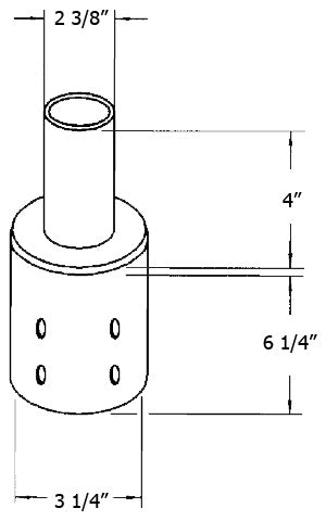 RAB BRAD3 Pole Adapter, External Tenon Mount, Bronze Finish