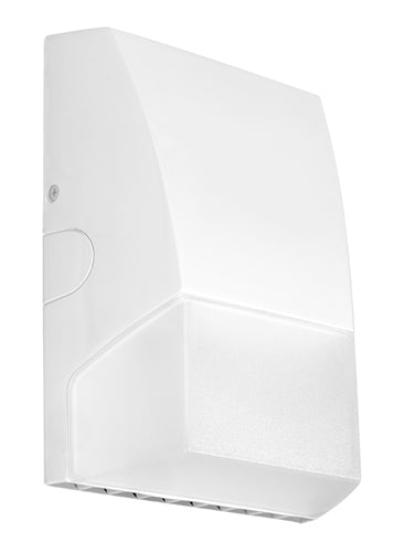 RAB BRISK8NW 8W Brisk LED Wallpack, No Photocell, 4000K (Neutral), 970 Lumens, 74 CRI, 120-277V, DLC Listed, White Finish