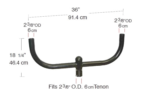 RAB BULL2 Bullhorn Bracket 2 Tenon for Floodlights, Bronze Finish