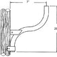 RAB BWS7 Floodlight Bracket for Steel and Wood Poles, Not DLC Listed, Galvanized Steel Finish