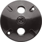 RAB C103B Weatherproof Die Cast Round Cover 3 Holes, Black