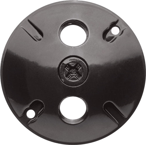 RAB C103B Weatherproof Die Cast Round Cover 3 Holes, Black