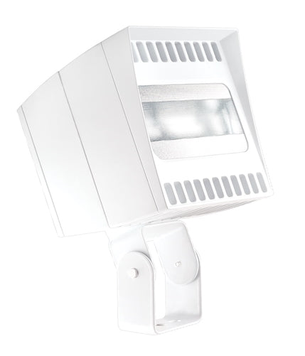 RAB CANVAS78TNW/PC 78W Trunnion Mount LED Canvas Floodlight, 120V Button Photocell, 4000K (Neutral), 6828 Lumens, 82 CRI, 6H x 4V Reflector, Standard Operation, White Finish