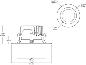 RAB DLED4R8YN 8W 4 inch LED Retrofit Downlight, 3500K, 535 Lumens, 85 CRI, Without Baffle, White Finish