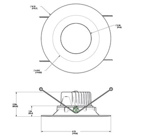 RAB DLED5R8YN 8W 5 inch LED Retrofit Downlight, 3500K, 556 Lumens, 86 CRI, Without Baffle, White Finish
