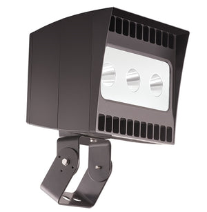 RAB EZLED78TNB44/PC 78W Trunnion Mount LED Spotlight, 4000K (Neutral), 5587 Lumens, 82 CRI, 120V Button Photocell, 4H x 4V Beam Distribution, Bronze Finish