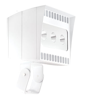 RAB EZLED78TNB44W/PCS 78W Trunnion Mount LED Spotlight, 4000K (Neutral), 5587 Lumens, 82 CRI, 120V Button Photocell, 4H x 4V Beam Distribution, White Finish