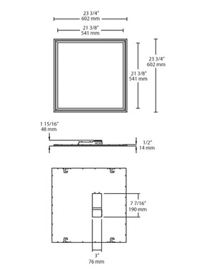 RAB EZPAN2X2-40/D10/LC 40W 2' x 2' EZPAN Edgelit LED Panel with Lightcloud Control System, 5000K (Cool), 4565 Lumens, 81 CRI, 120-277V, Dimmable, DLC Approved, White Finish