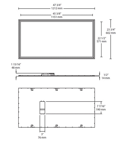 RAB EZPAN2X4-50YN/D10 50W 2' x 4' EZPAN Edgelit LED Panel, 3500K (Warm Neutral), 5792 Lumens, 82 CRI, 120-277V, Dimmable, White Finish