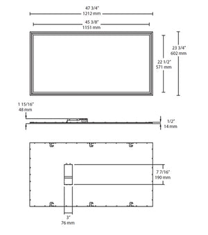 RAB EZPAN2X4-50YN/D10 50W 2' x 4' EZPAN Edgelit LED Panel, 3500K (Warm Neutral), 5792 Lumens, 82 CRI, 120-277V, Dimmable, White Finish