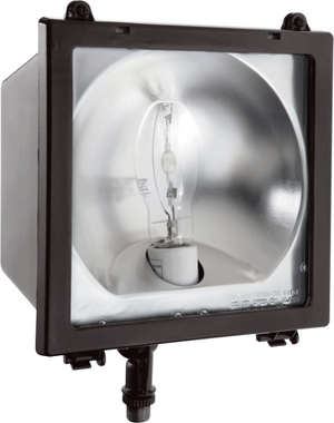 RAB EZSH100/PC EZ Flood Light 100W High Pressure Sodium Lamp 120V Bronze Color with Photocontrol