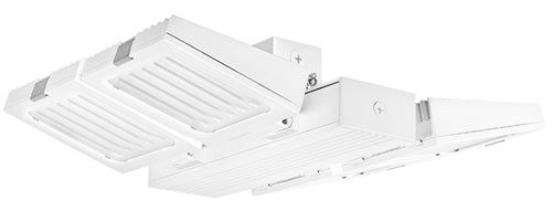 RAB FALCORA160W 160W Falcor Aisle 4 Heads Fixture LED High Bay, No Photocell, 5100K (Cool), 13889 Lumens, 72 CRI, 120-277V, Standard Operation, DLC Listed, White Finish