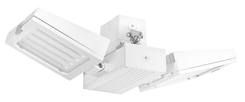 RAB FALCORA80YW/480 80W Falcor Aisle 2 Heads Fixture LED High Bay, No Photocell, 3000K (Warm), 5942 Lumens, 81 CRI, 480V, Standard Operation, Not DLC Listed, White Finish