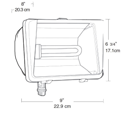 RAB FF42QT/PCS 42W Compact Fluorescent Future Flood, 120V Swivel Photocell, 3200 Lumens, Bronze Finish
