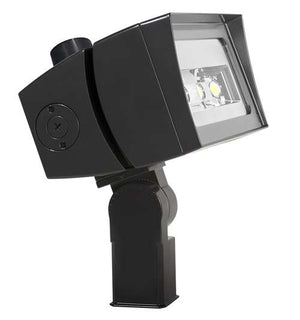 RAB FFLED120SF/480/D10/7PR 120W LED Floodlight, Slipfitter Mount, No Photocell, 5000K (Cool), 16553 Lumens, 75 CRI, 120-277V, 7H x 6V Beam Distribution, Dimmable, DLC Premium Listed, 7PIN Receptacle, Bronze Finish