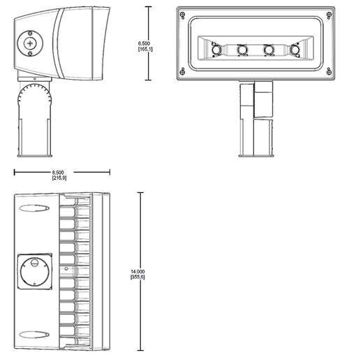 RAB FFLED120SFY/480/D10/SP 120W LED Floodlight, Slipfitter Mount, No Photocell, 3000K (Warm), 16278 Lumens, 72 CRI, 120-277V, 7H x 6V Beam Distribution, Dimmable, DLC Premium Listed, 10KV Surge Protector, Bronze Finish