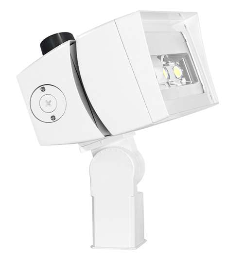 RAB FFLED120TW/D10/7PR 120W LED Floodlight, Trunnion Mount, No Photocell, 5000K (Cool), 16106 Lumens, 75 CRI, 120-277V, 7H x 6V Beam Distribution, Dimmable, DLC Premium Listed, 7PIN Receptacle, White Finish