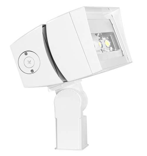 RAB FFLED120TYW/D10/SP 120W LED Floodlight, Trunnion Mount, No Photocell, 3000K (Warm), 15838 Lumens, 72 CRI, 120-277V, 7H x 6V Beam Distribution, Dimmable, DLC Premium Listed, 10KV Surge Protector, White Finish
