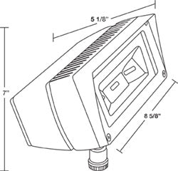 RAB FFLED18/PC Floodlight 22W LED Lamp, 5100K Cool White Bronze Finish with Photocell