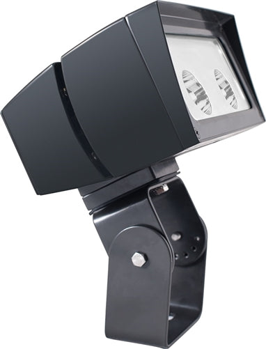 RAB FFLED39SFB55/PC 39W Arm Mount LED Floodlight, 120V Button Photocell, 5000K (Cool), 3946 Lumens, 64 CRI, 5H x 5V Beam Distribution, Standard Operation, Bronze Finish