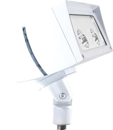 RAB FFLED52B44W/PCS2 52W Arm Mount LED Floodlight, 277V Swivel Photocell, 5000K (Cool), 5409 Lumens, 64 CRI, 277V, 4H x 4V Beam Distribution, Standard Operation, White Finish