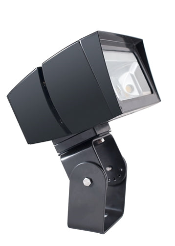RAB FFLED52TNB44/PC 52W Trunnion Mount LED Floodlight, 120V Button Photocell, 4000K (Neutral), 4388 Lumens, 81 CRI, 120V, 4H x 4V Beam Distribution, Standard Operation, Bronze Finish