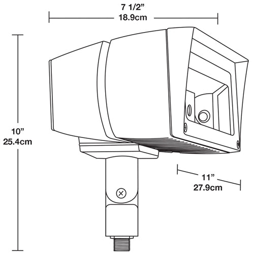 RAB FFLED80NW 80W Arm Mount LED Floodlight, No Photocell, 4000K (Neutral), 9157 Lumens, 72 CRI, 120-277V, 7H x 6V Beam Distribution, Standard Operation, Not DLC Listed, White Finish