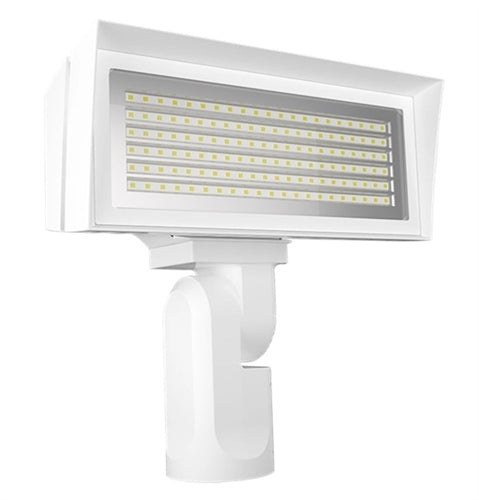 RAB FFLEDMSFW/PCU 52W Slipfitter Mount LED Floodlight, 4000/5000K, 8138-10813 Lumens, 82 CRI, Standard Operation, 120-277V Button Photocell, White