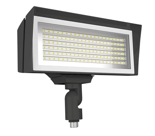 RAB FFLEDMY 52W Knuckle Mount LED Floodlight, 4000K/5000K, Field Adjustable 80W/52W, 120-277V, Bronze