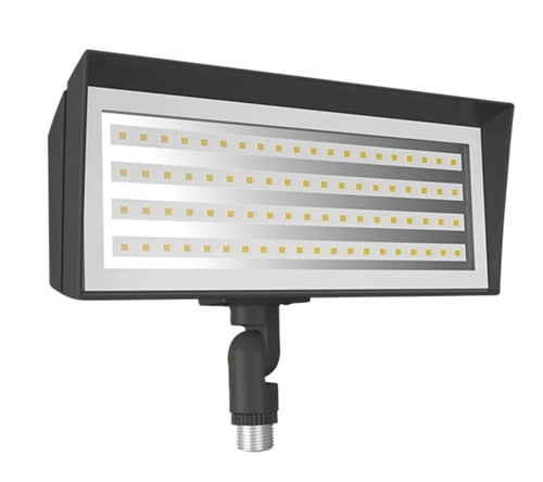 RAB FFLEDSY/PCU 39W/26W/18W Knuckle Mount LED Floodlight, 4000/5000K, 2615-6243 Lumens, 82 CRI, 120-277V Button Photocell, Bronze