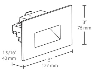 RAB FSLEDH3NB/120 3W LED Steplight Recessed, 4000K (Neutral), 39 Lumens, 82 CRI, 120V, Horizontal Model, Black Finish