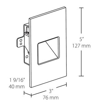 RAB FSLEDV3YS/120 3W LED Steplight Recessed, 3000K (Warm), 57 Lumens, 82 CRI, 120V, Vertical Model, Silver Finish