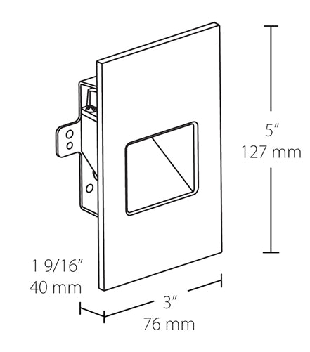 RAB FSLEDV3YYB/120 3W LED Steplight Recessed, 2700K (Residential Warm), 33 Lumens, 80 CRI, 120V, Vertical Model, Black Finish
