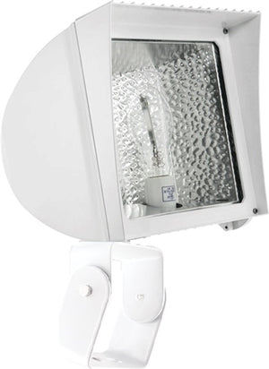 RAB FXF64TQTW/PC2 64W Trunnion Mount Compact Fluorescent Floodlight, Button Photocell 277V, 4800 Lumens, White Finish
