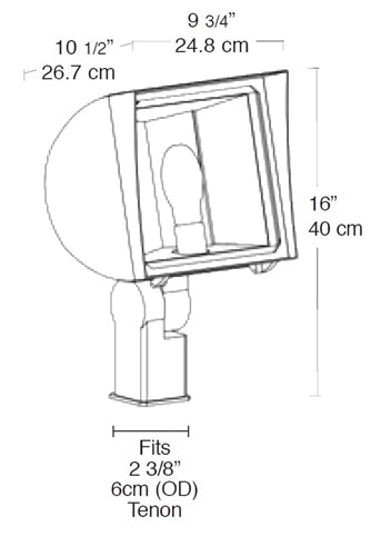 RAB FXF84SFQT 84W Slipfitter Mount Compact Fluorescent Floodlight, No Photocell, 6400 Lumens, Bronze Finish