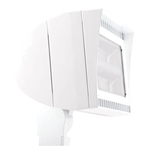 RAB FXLED105SFYW/PCT 105W Slipfitter Mount LED Floodlight, 3000K (Warm), 120-277V Twistlock Photocell, 9105 Lumens, 81 CRI, Standard Operation, DLC Listed, White Finish