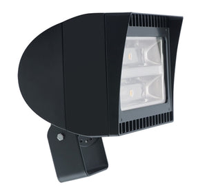 RAB FXLED105TY 105W Trunnion Mount LED Floodlight, 3000K (Warm), No Photocell, 120-277V, Standard Operation, Bronze Finish