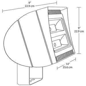 RAB FXLED105TY 105W Trunnion Mount LED Floodlight, 3000K (Warm), No Photocell, 120-277V, Standard Operation, Bronze Finish