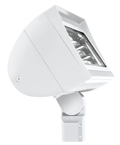 RAB FXLED200SFYW/PCS2 200W Slipfitter Mount LED Floodlight, 3000K (Warm), 277V Swivel Photocell, 23050 Lumens, 81 CRI, 277V, 7H x 6V Beam Distribution, Standard Operation, DLC Listed, White Finish