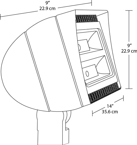 RAB FXLED78SFN 78W Slipfitter Mount LED Floodlight, 4000K (Neutral), 6734 Lumens, 81 CRI, Standard Operation, Bronze Finish