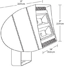 RAB FXLED78SFN/PCS2 78W Slipfitter Mount LED Floodlight, 4000K (Neutral), 6734 Lumens, 81 CRI, Standard Operation, Bronze Finish