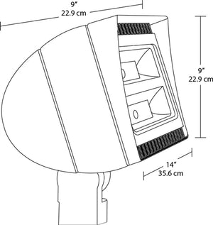 RAB FXLED78SFYW 78W Slipfitter Mount LED Floodlight, 3000K (Warm), 6414 Lumens, 82 CRI, Standard Operation, White Finish