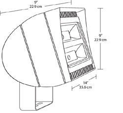 RAB FXLED78TYW 78W Trunnion Mount LED Floodlight, 3000K (Warm), 6414 Lumens, 82 CRI, Standard Operation, White Finish