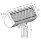 RAB FXLEDMB33SF/7PR LED Floodlight, Field Adjustable 346/213W, Field Adjustable 5000K/ 4000K, SlipFitter Mount, 3Hx3V beam spread, 120-277V, 0-10V Dimming, Bronze Finish